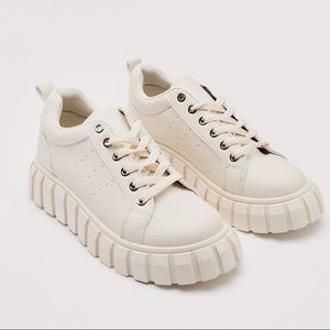 NWT Nasty Gal Chunky Faux Leather Cleated Trainers